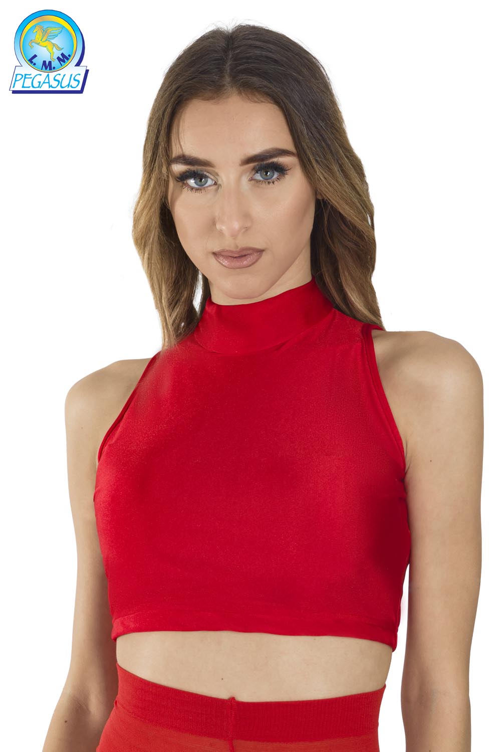 TOP LYCRA SCOLLO AMERICANO ROSSO DANZA DONNA